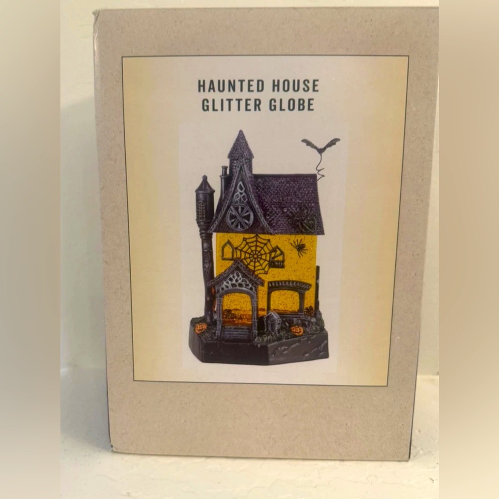 Cracker Barrel Haunted House Glitter Globe 11" Tall Halloween Decor NEW 2025